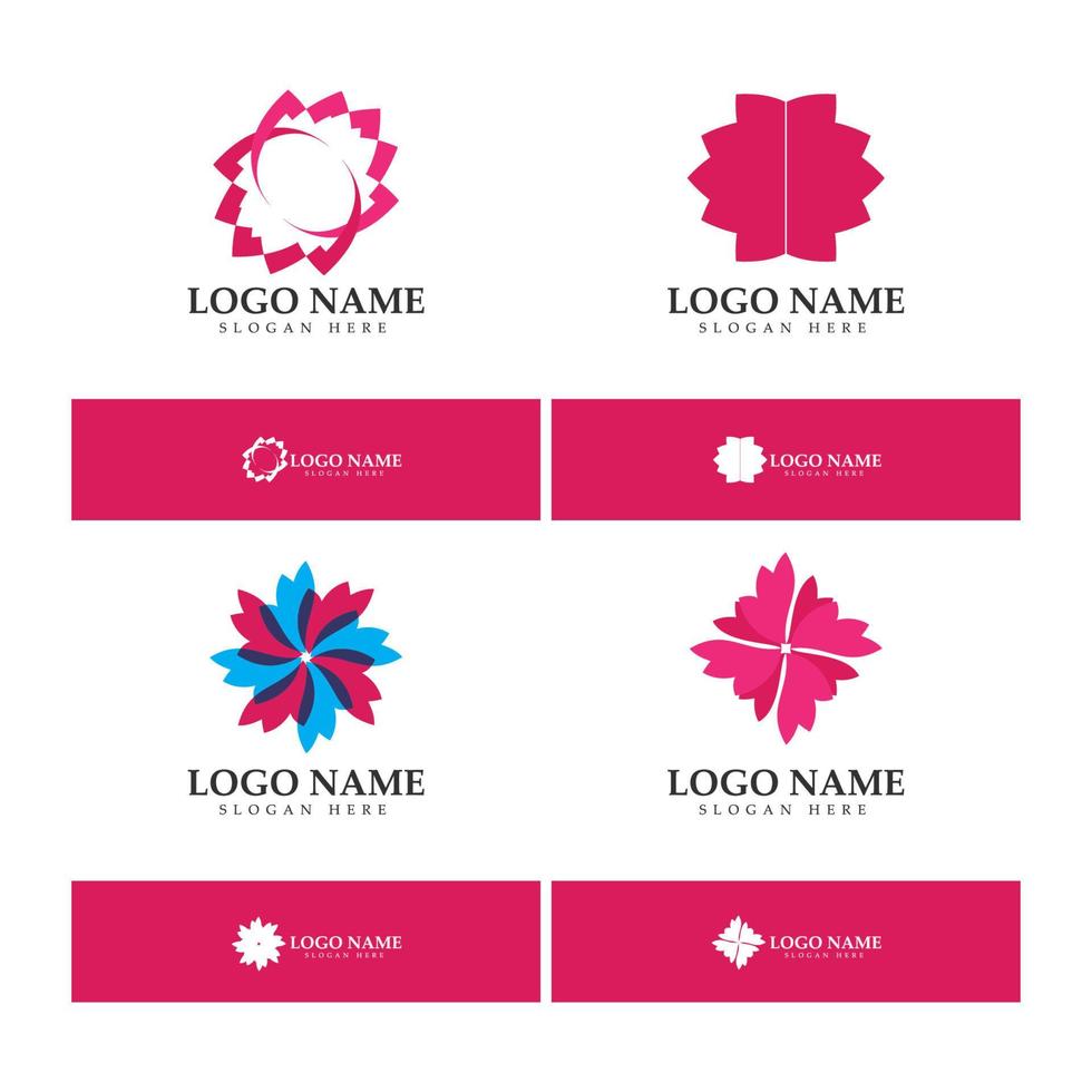 Flower logo vector illustration design icon template