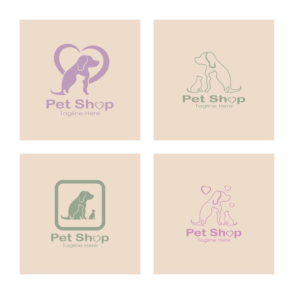 pet shop logo design icon illustration template vector with modern concept