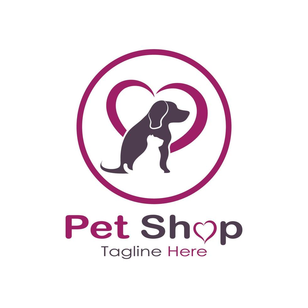 pet shop logo design icon illustration template vector with modern concept