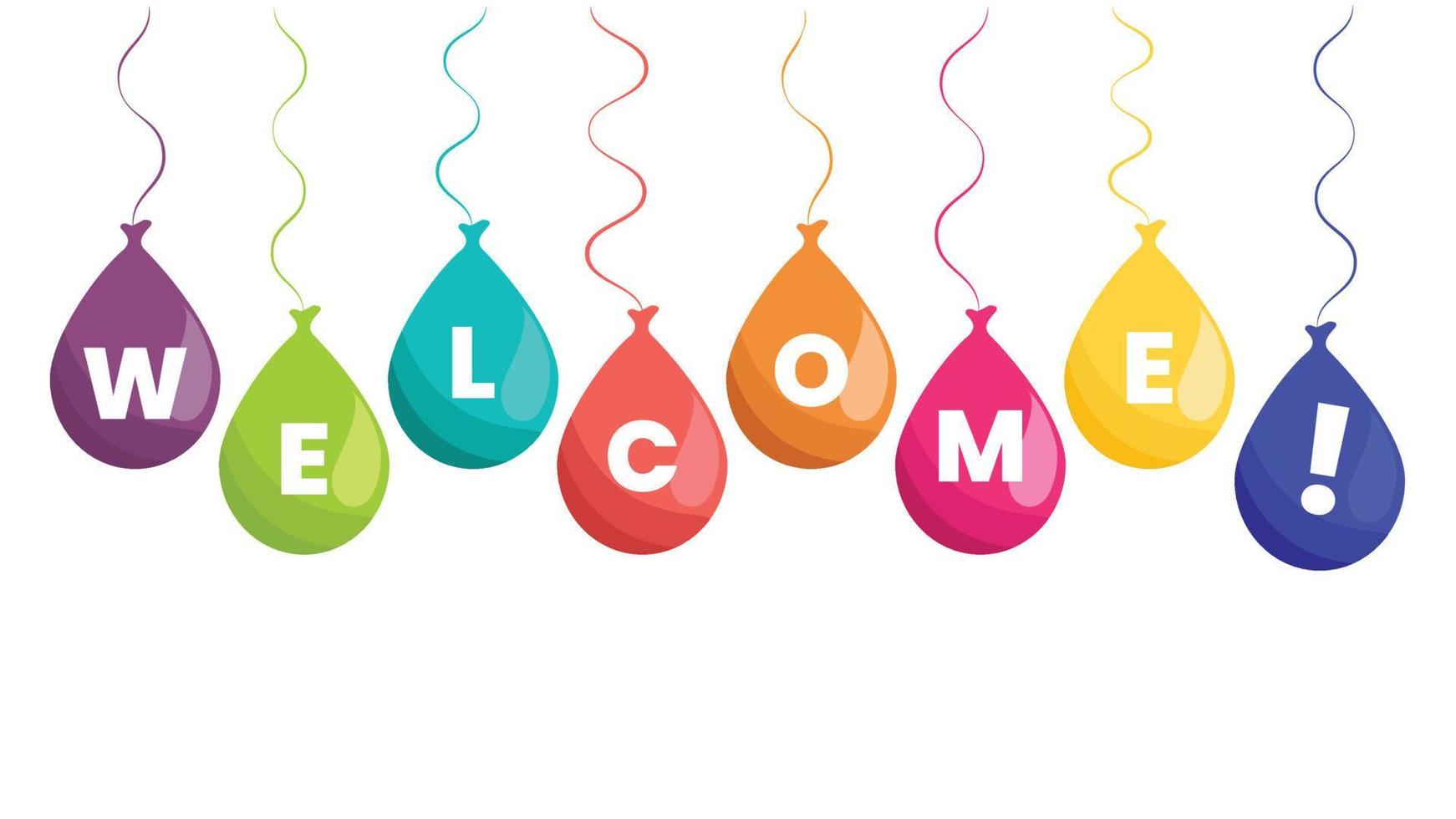 Welcome banner balloon vector