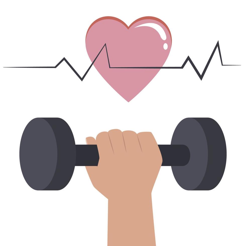 Lifting weights to maintain a healthy heart 10386590 Vector Art at Vecteezy