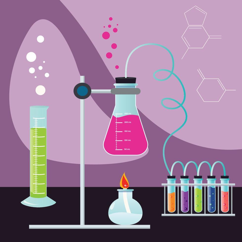 Chemistry set science background vector