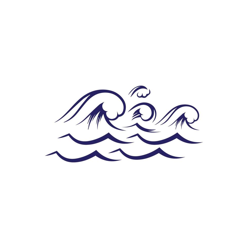 Water wave icon vector