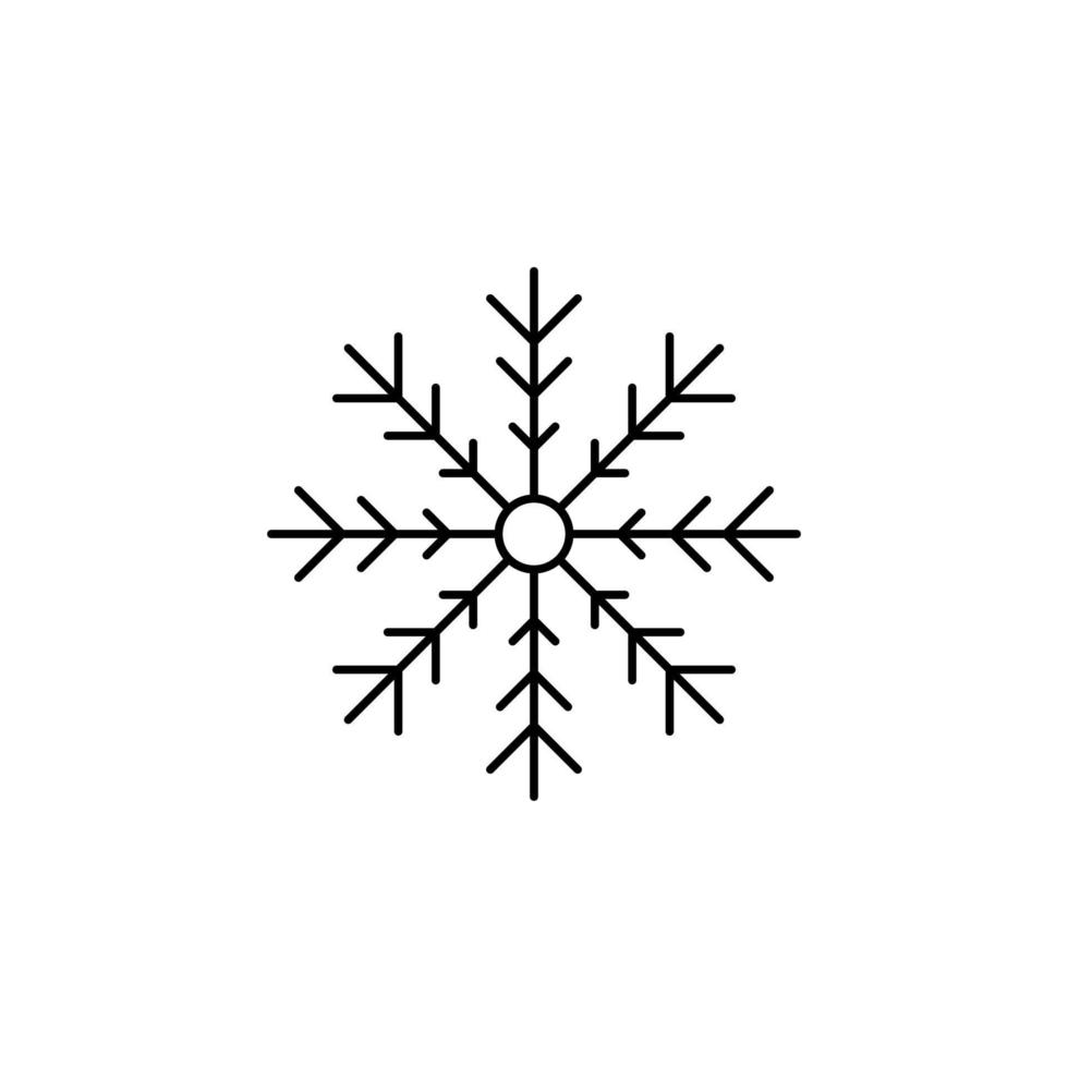 invierno, nevadas, nieve, copo de nieve delgada línea icono vector ilustración logotipo plantilla. adecuado para muchos propósitos.
