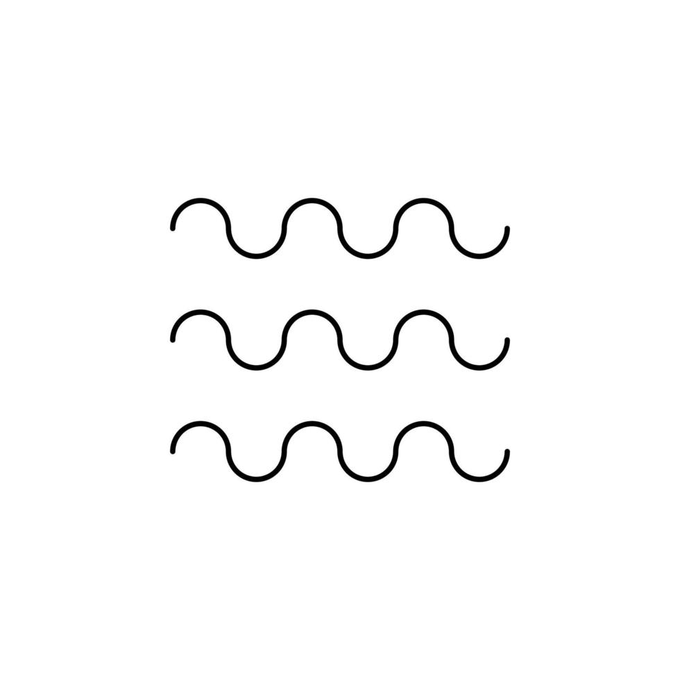 Ocean, Water, River, Sea Thin Line Icon Vector Illustration Logo Template. Suitable For Many Purposes.
