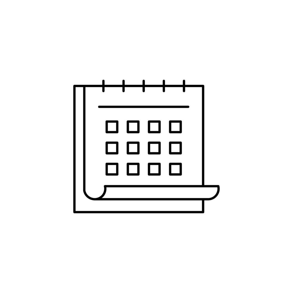 calendario, horario, fecha delgada línea icono vector ilustración logotipo plantilla. adecuado para muchos propósitos.