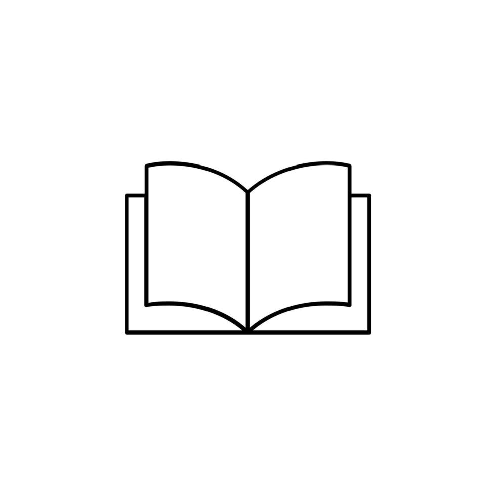 libro, lectura, biblioteca, estudio plantilla de logotipo de ilustración de vector de icono de línea delgada. adecuado para muchos propósitos.