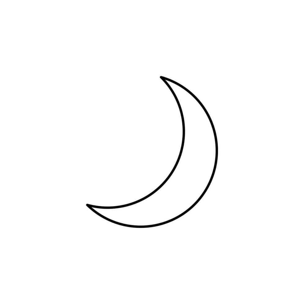 Moon, Night, Moonlight, Midnight Thin Line Icon Vector Illustration Logo Template. Suitable For Many Purposes.