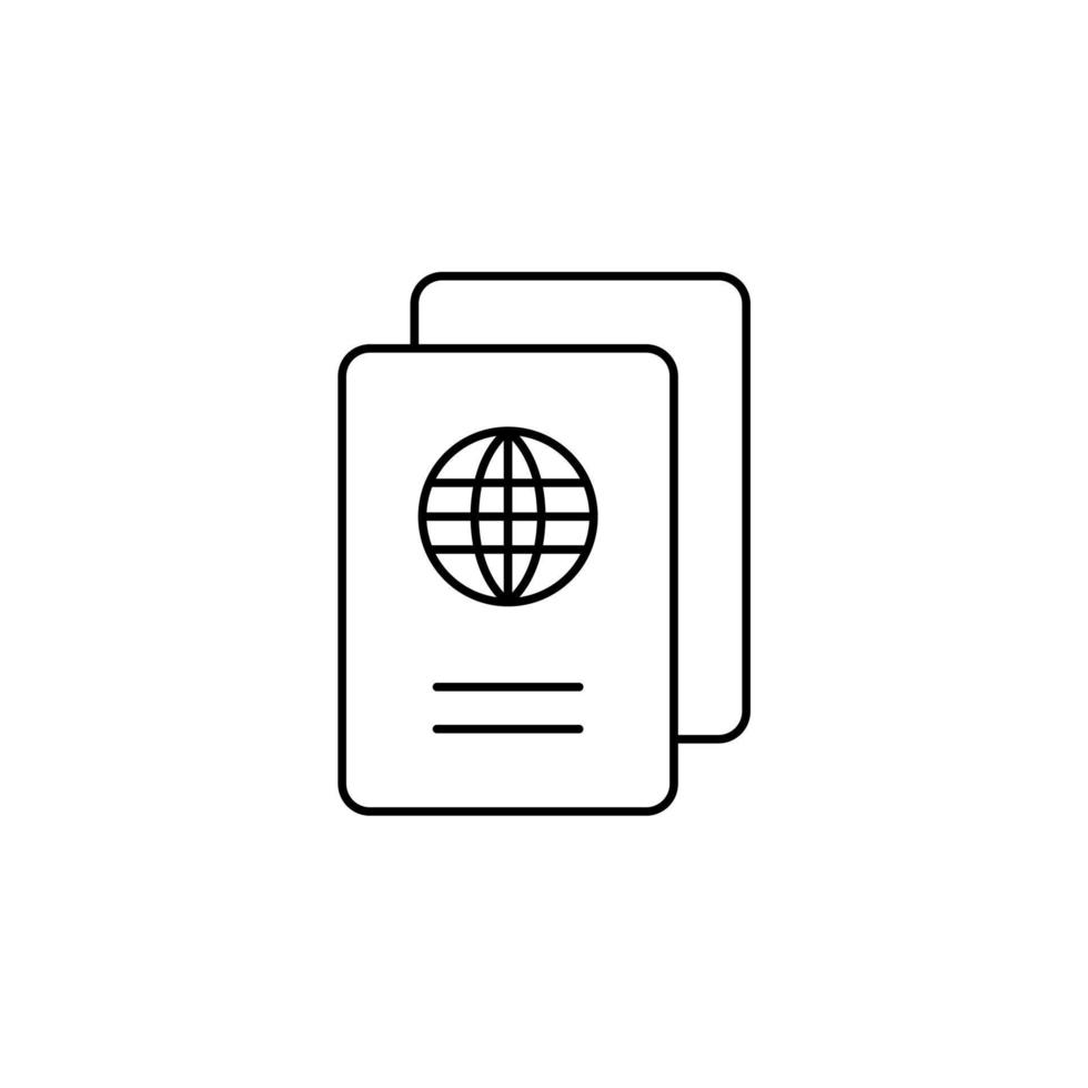 Passport, Travel, Business Thin Line Icon Vector Illustration Logo Template. Suitable For Many Purposes.