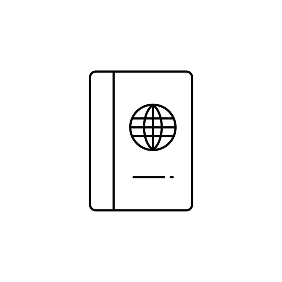 pasaporte, viaje, plantilla de logotipo de ilustración de vector de icono de línea delgada de negocios. adecuado para muchos propósitos.