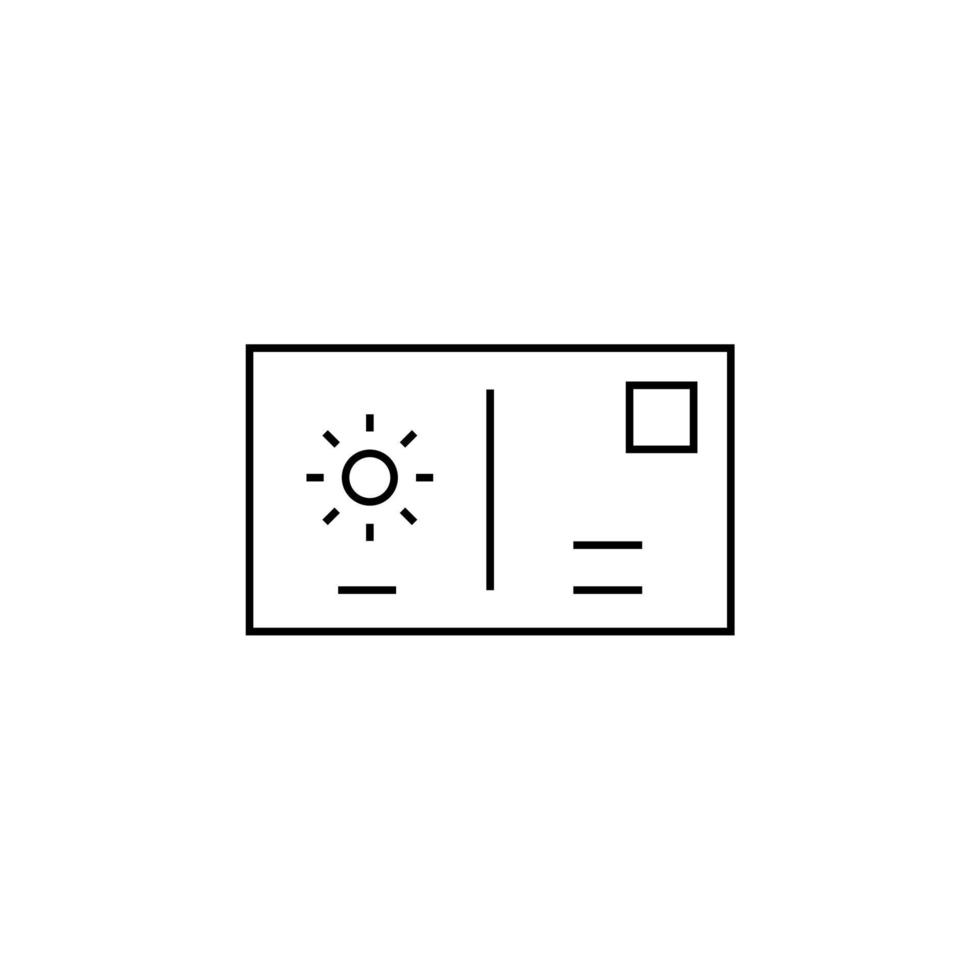 Post, Letter, Mail, Postcard Thin Line Icon Vector Illustration Logo Template. Suitable For Many Purposes.