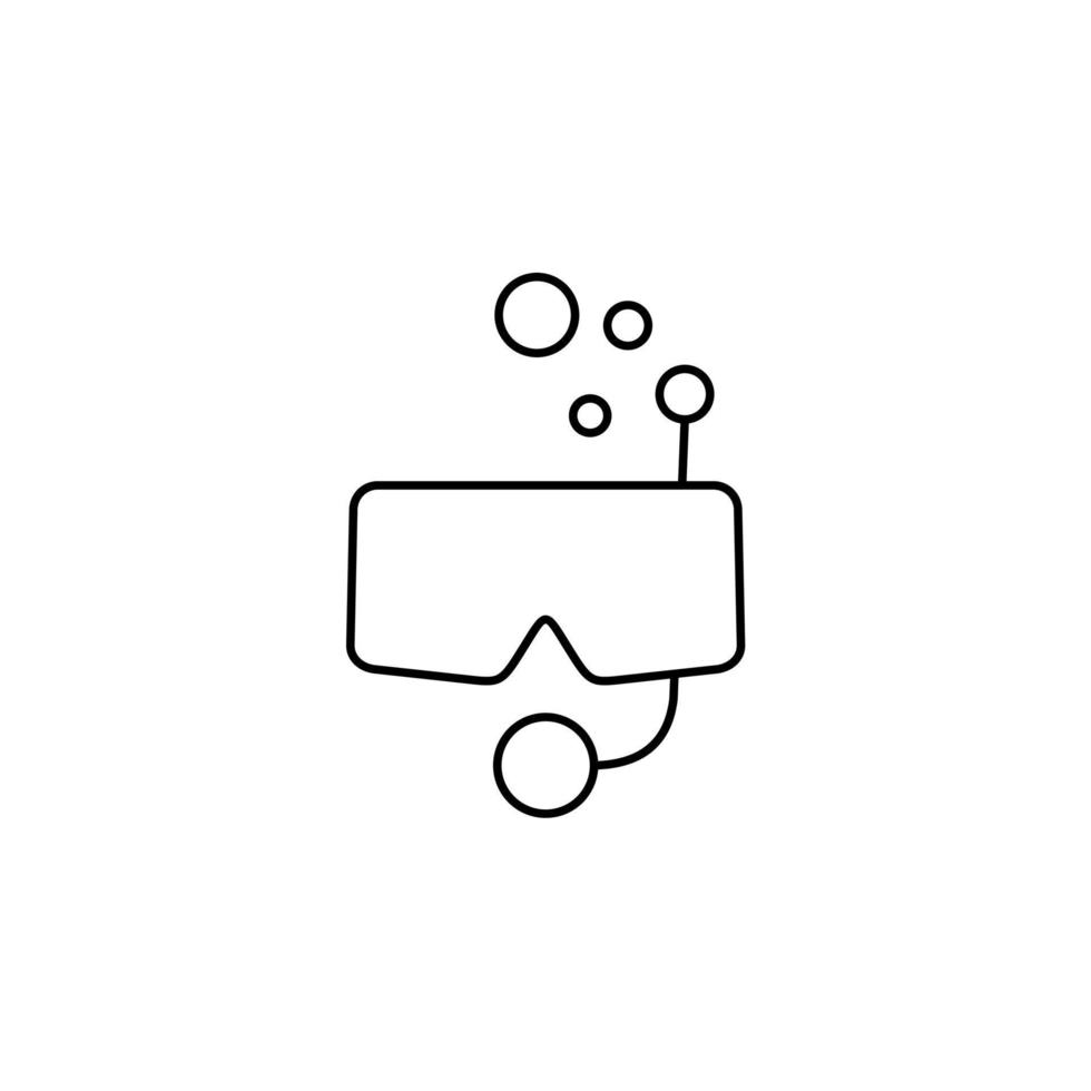 Diving Mask, Snorkel, Swimwear, Snorkelling Thin Line Icon Vector Illustration Logo Template. Suitable For Many Purposes.