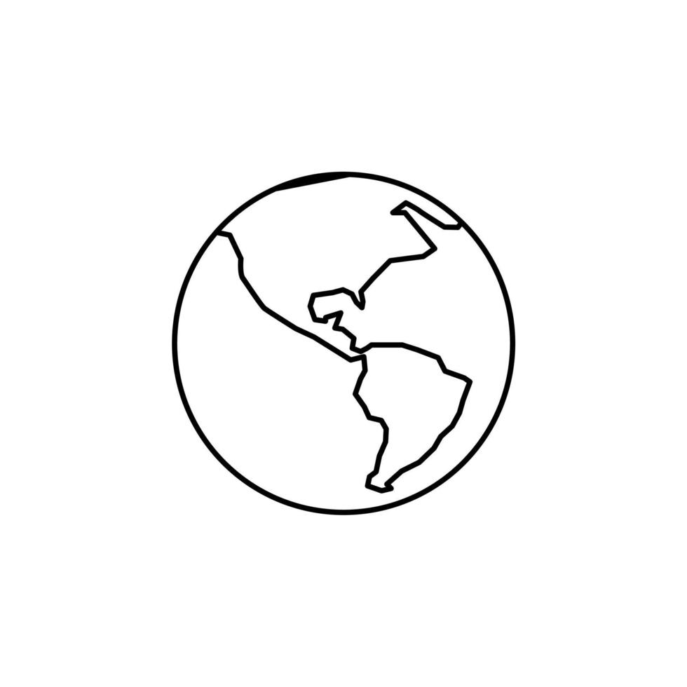 World, Earth, Global Thin Line Icon Vector Illustration Logo Template. Suitable For Many Purposes.