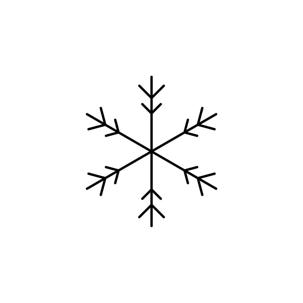 invierno, nevadas, nieve, copo de nieve delgada línea icono vector ilustración logotipo plantilla. adecuado para muchos propósitos.