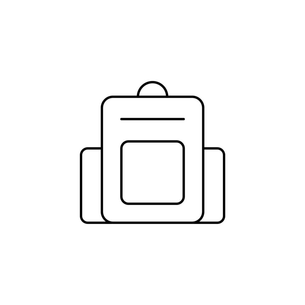Backpack, School, Rucksack, Knapsack Thin Line Icon Vector Illustration Logo Template. Suitable For Many Purposes.