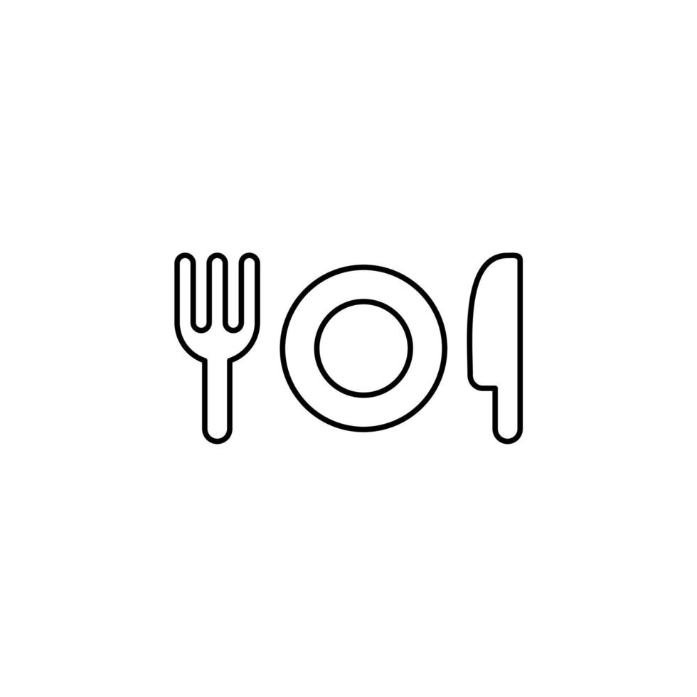 restaurante, comida, cocina delgada línea icono vector ilustración logotipo plantilla. adecuado para muchos propósitos.