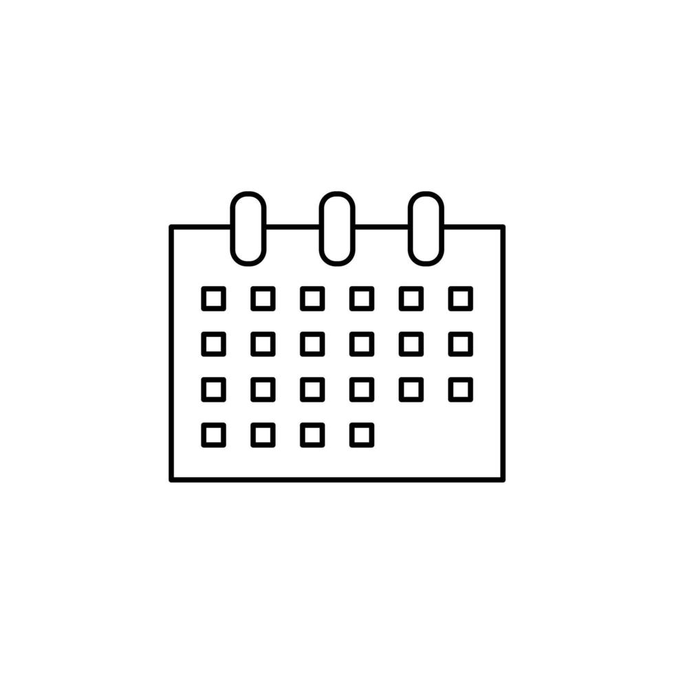 Calendar, Schedule, Date Thin Line Icon Vector Illustration Logo Template. Suitable For Many Purposes.
