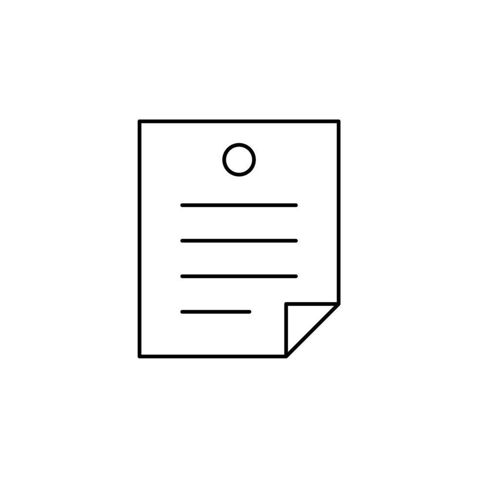 notas, bloc de notas, cuaderno, memo, diario, plantilla de logotipo de ilustración de vector de icono de línea delgada de papel. adecuado para muchos propósitos.