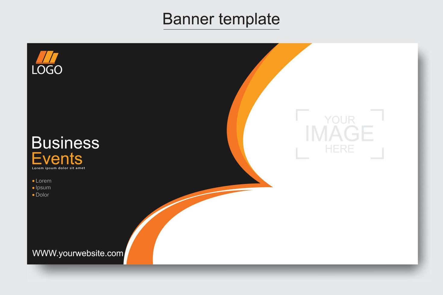 Vector abstract design web banner template. Web Design Elements - Header Design. Abstract geometric web banner template on grey background.