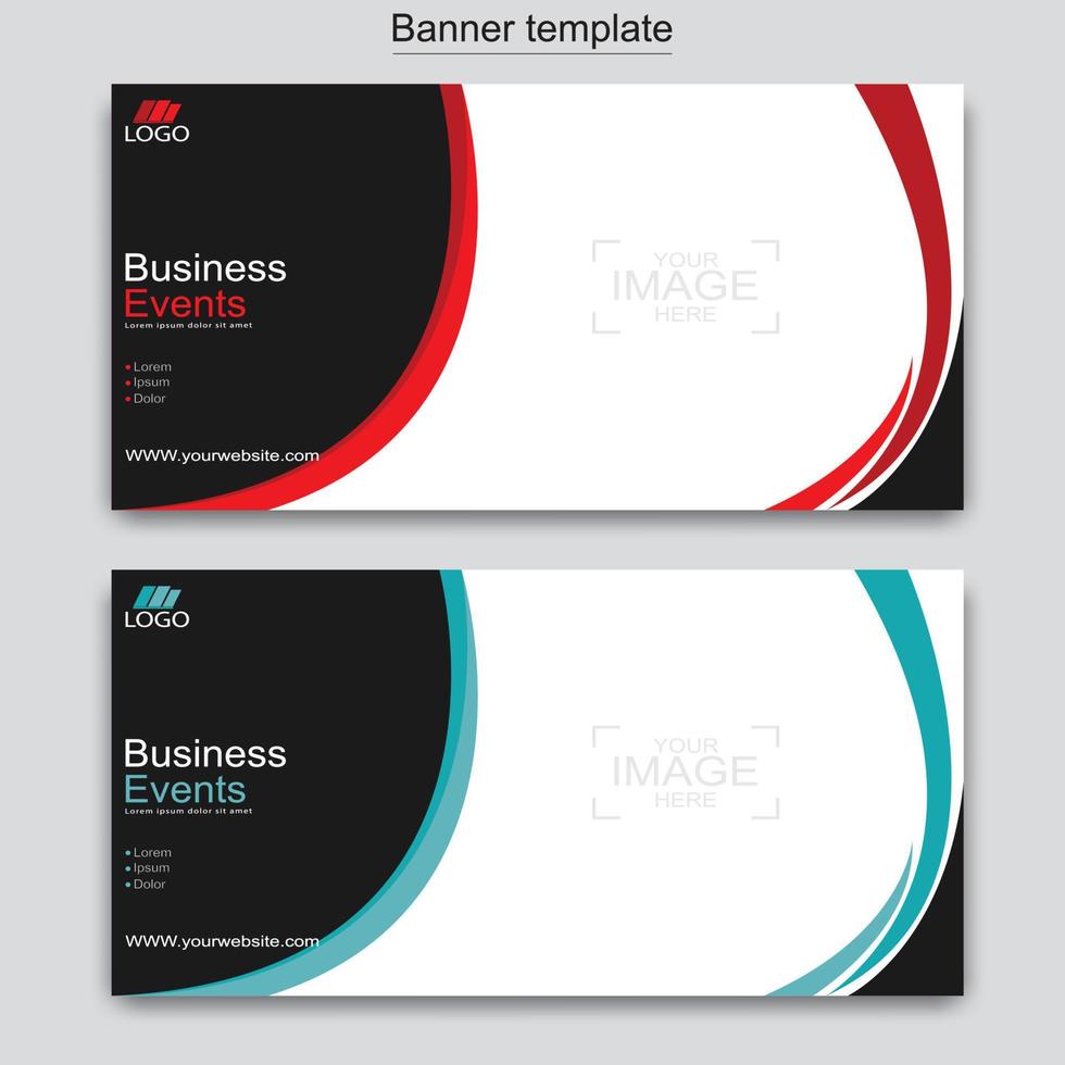Vector abstract design web banner template. Web Design Elements - Header Design. Abstract geometric web banner template on grey background.