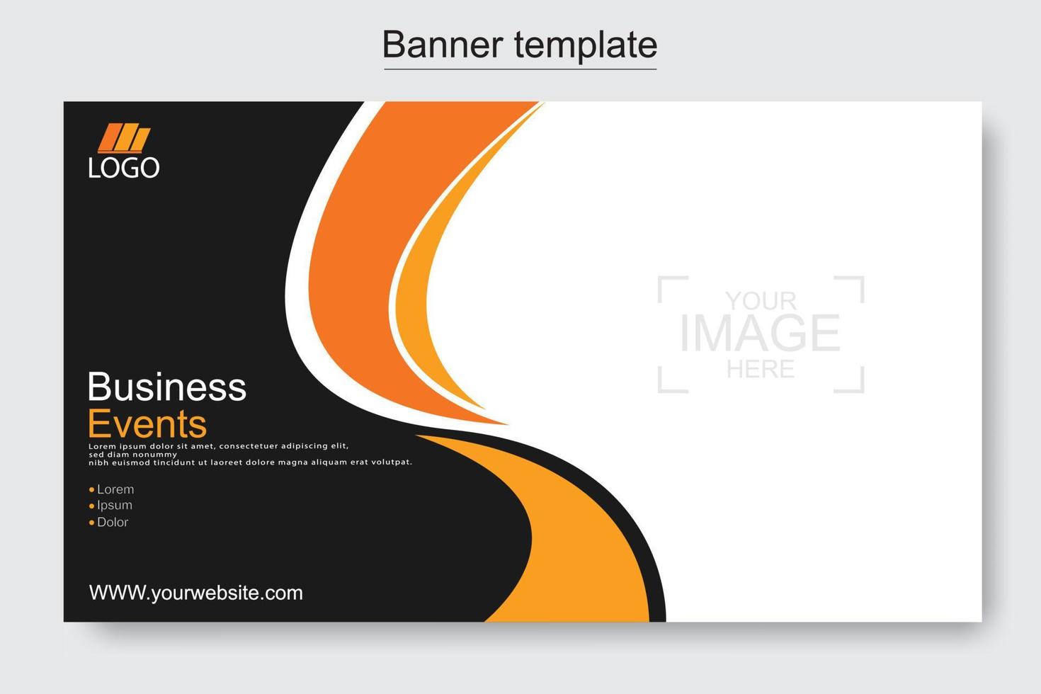 Vector abstract design web banner template. Web Design Elements - Header Design. Abstract geometric web banner template on grey background.