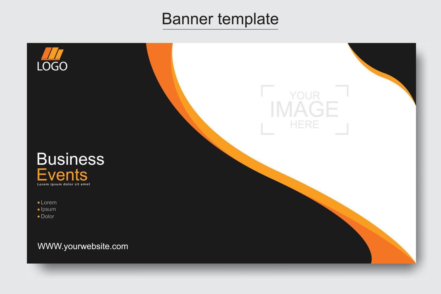 Vector abstract design web banner template. Web Design Elements - Header Design. Abstract geometric web banner template on grey background.