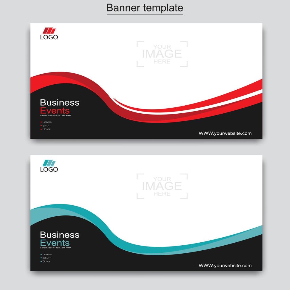 Vector abstract design web banner template. Web Design Elements - Header Design. Abstract geometric web banner template on grey background.