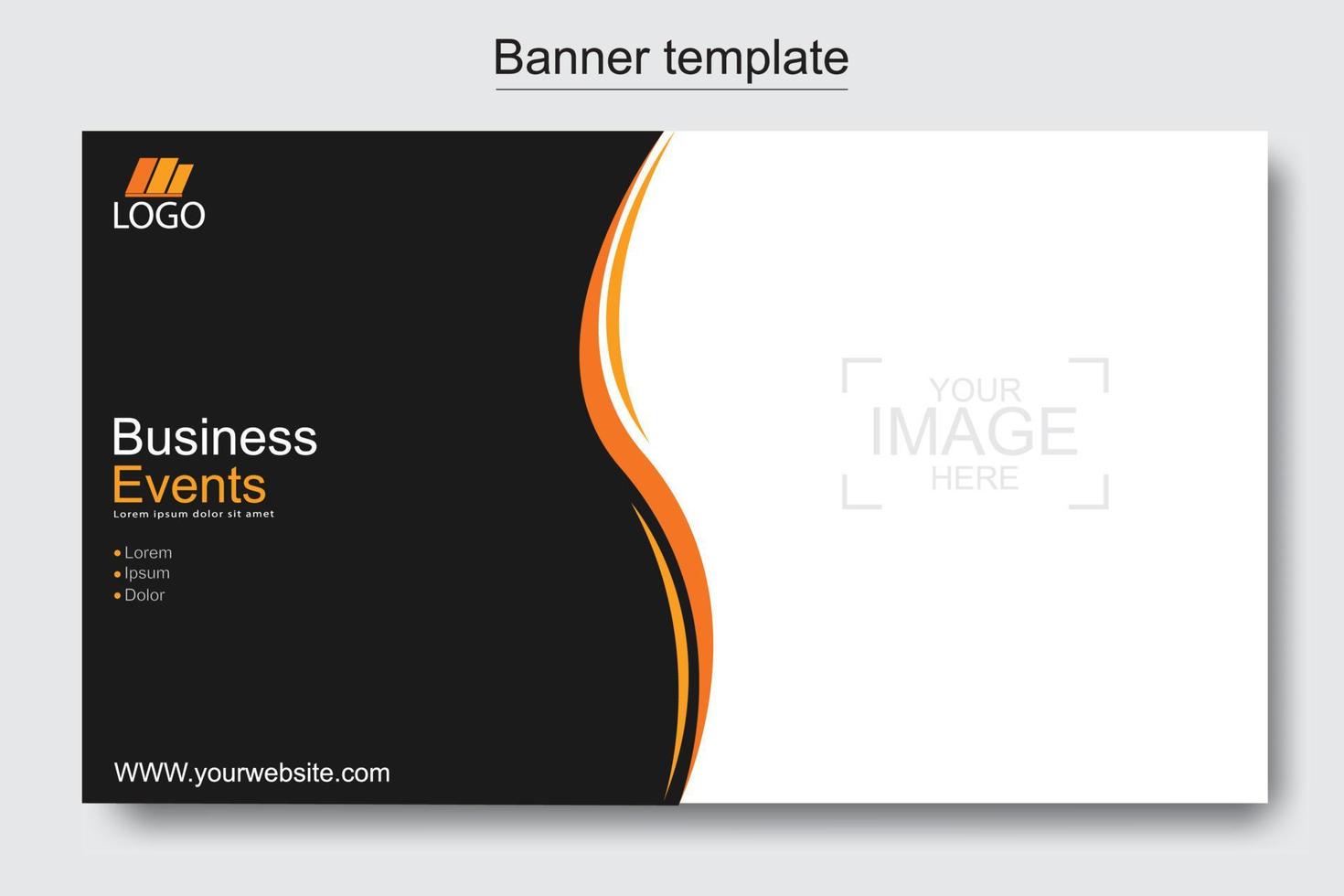 Vector abstract design web banner template. Web Design Elements - Header Design. Abstract geometric web banner template on grey background.