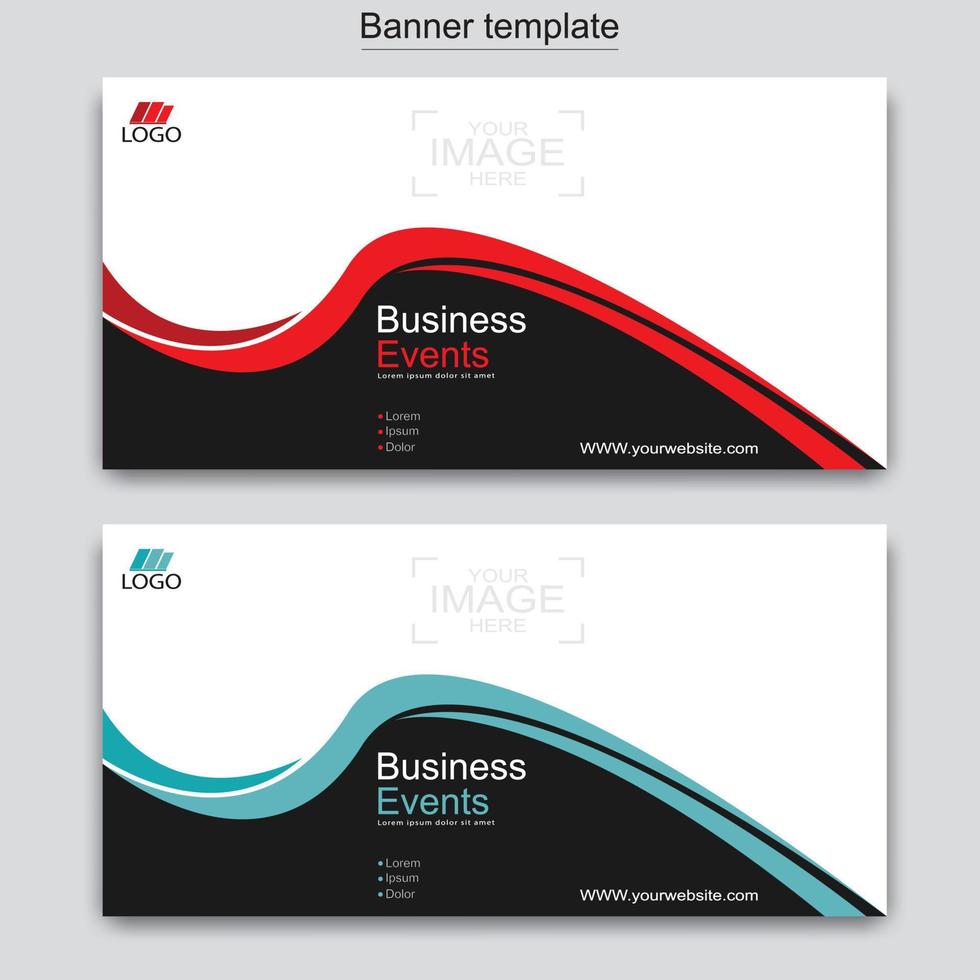 Vector abstract design web banner template. Web Design Elements - Header Design. Abstract geometric web banner template on grey background.