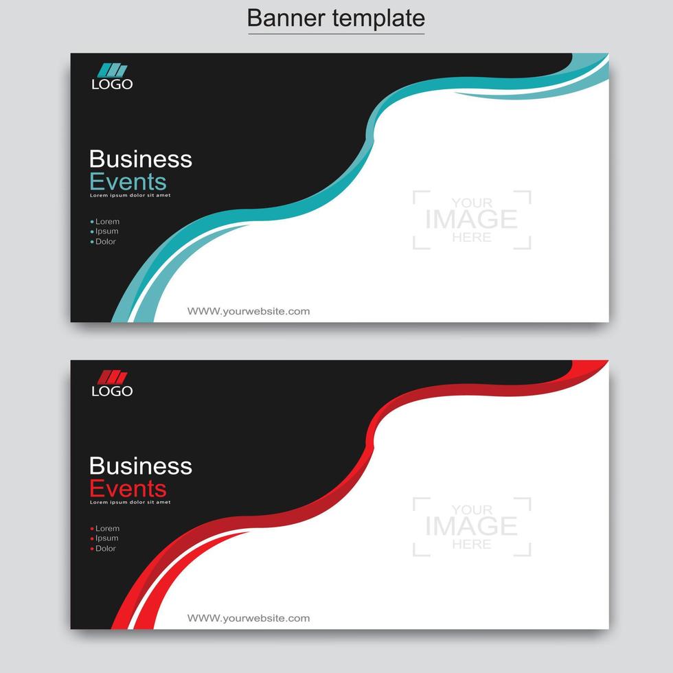 Vector abstract design web banner template. Web Design Elements - Header Design. Abstract geometric web banner template on grey background.