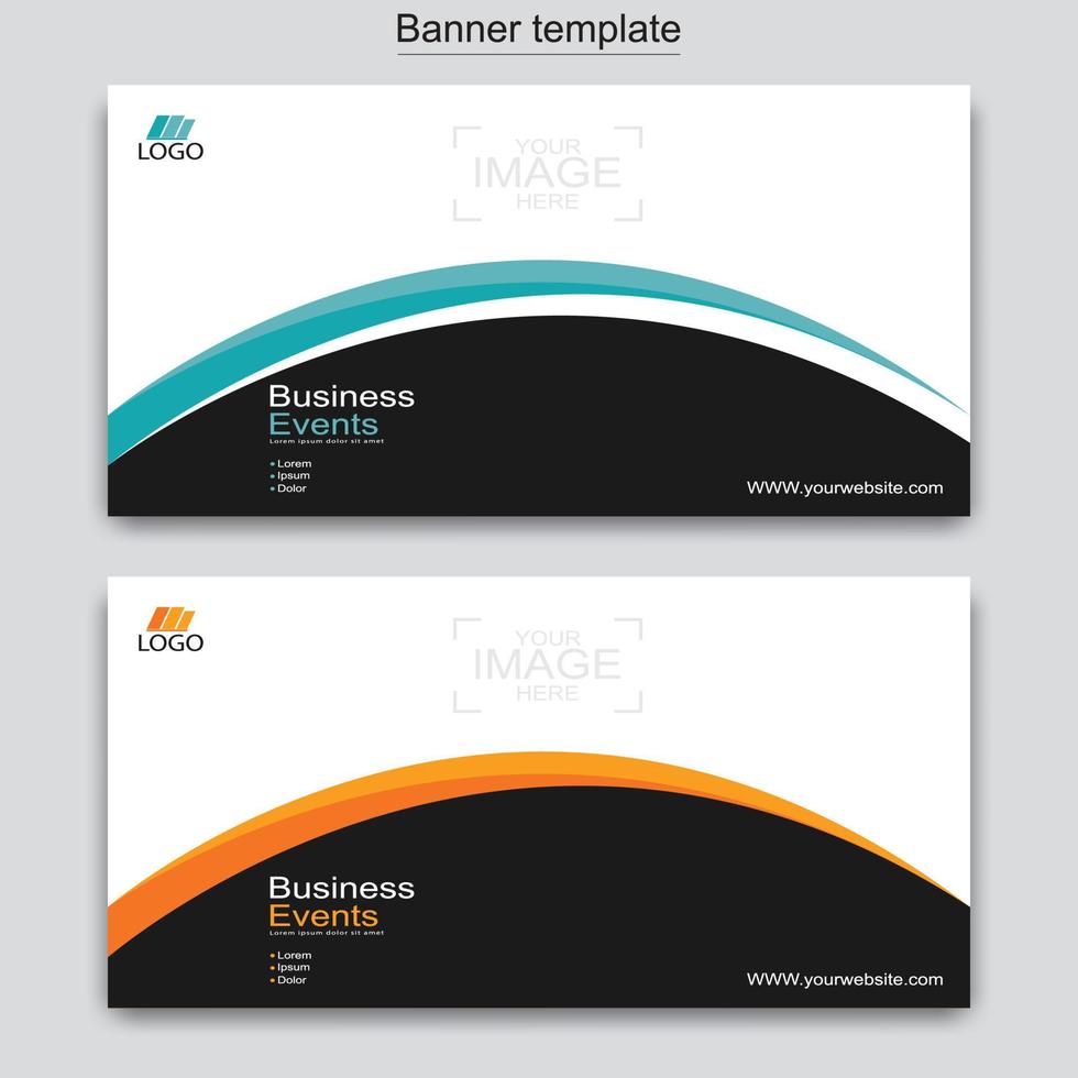 Vector abstract design web banner template. Web Design Elements - Header Design. Abstract geometric web banner template on grey background.