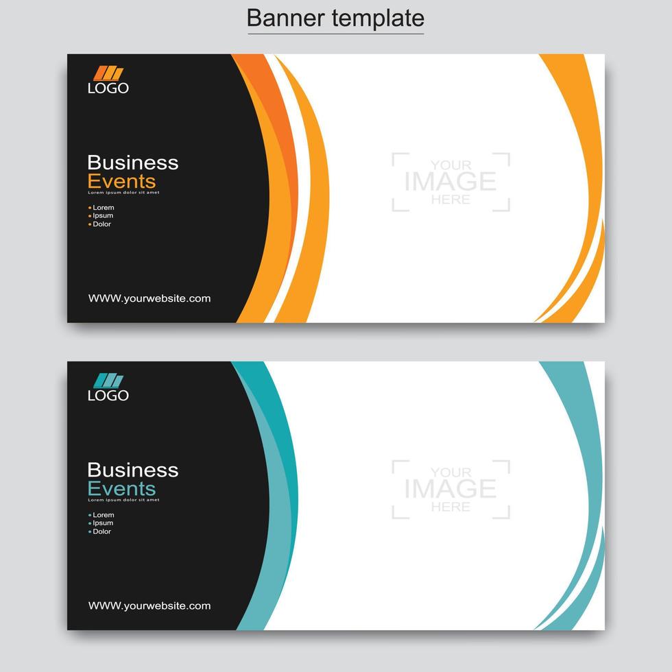 Vector abstract design web banner template. Web Design Elements - Header Design. Abstract geometric web banner template on grey background.
