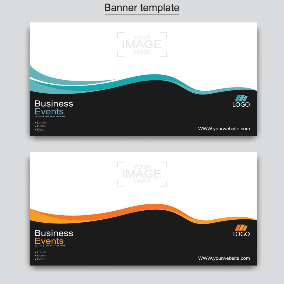 Vector abstract design web banner template. Web Design Elements - Header Design. Abstract geometric web banner template on grey background.