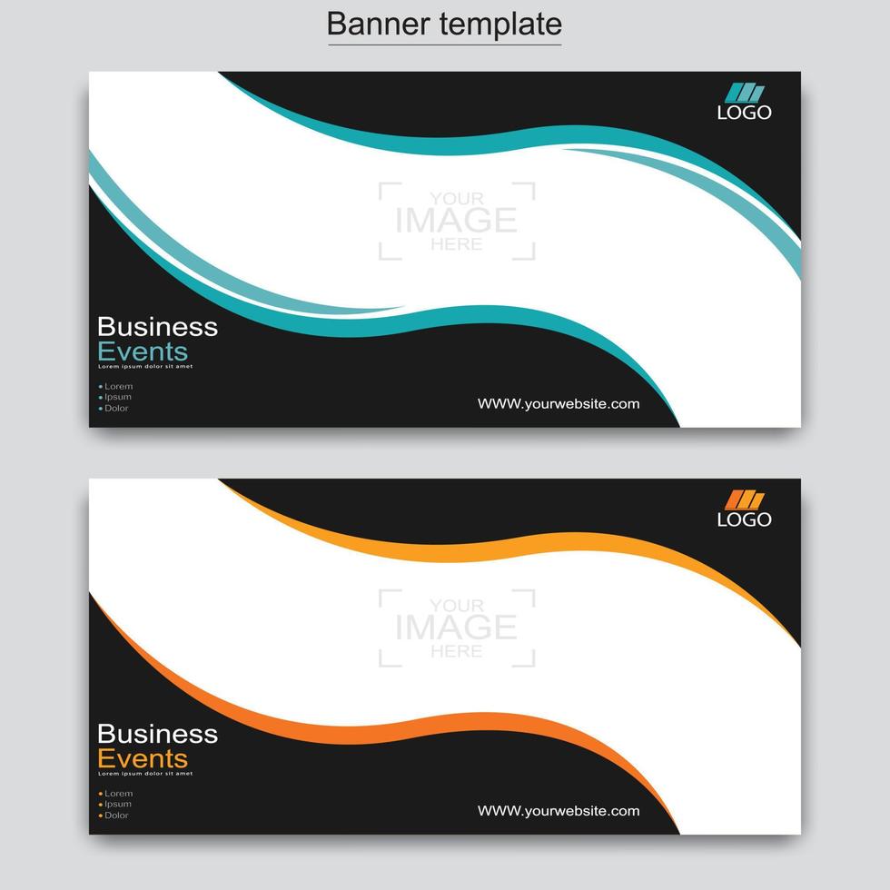 Vector abstract design web banner template. Web Design Elements - Header Design. Abstract geometric web banner template on grey background.