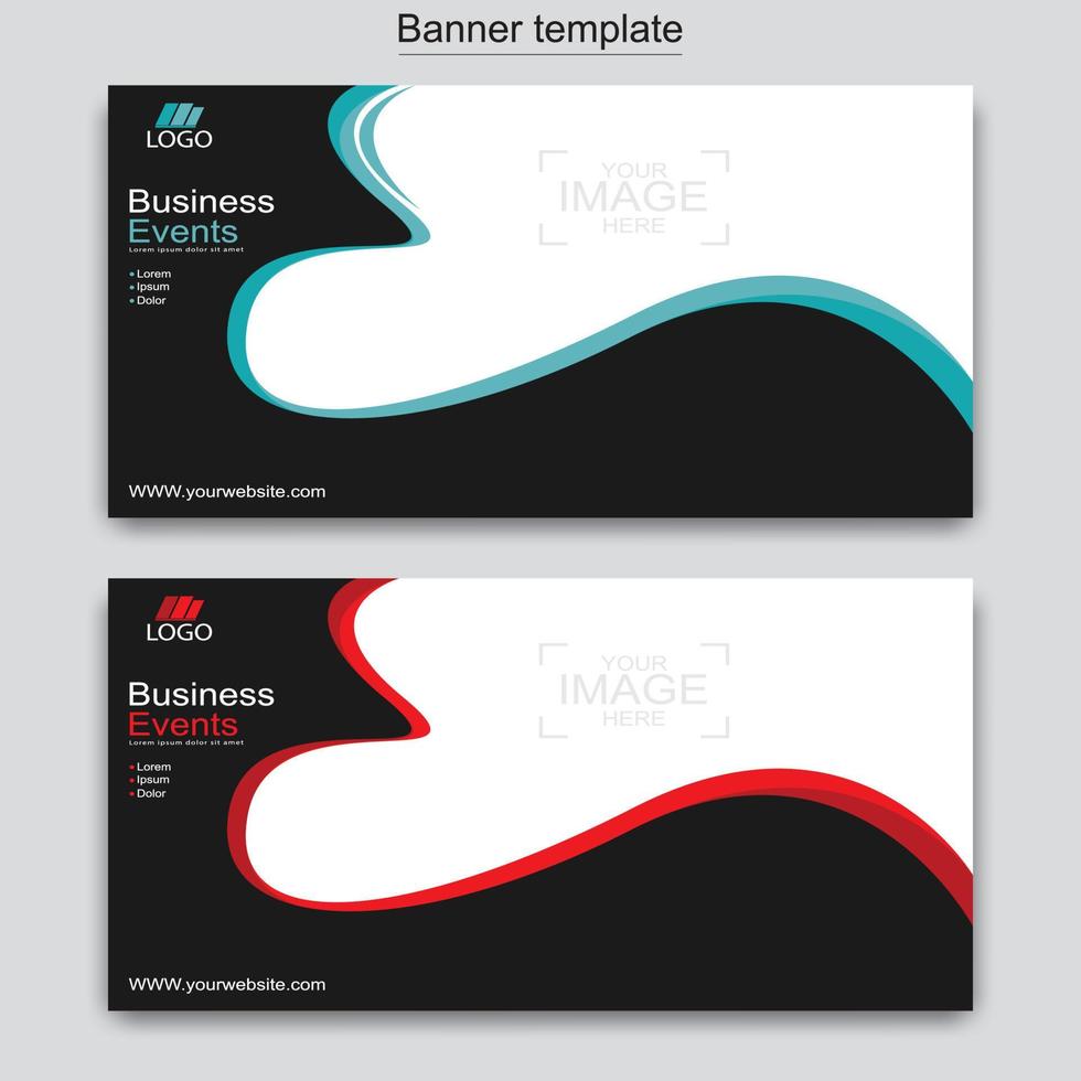 Vector abstract design web banner template. Web Design Elements - Header Design. Abstract geometric web banner template on grey background.