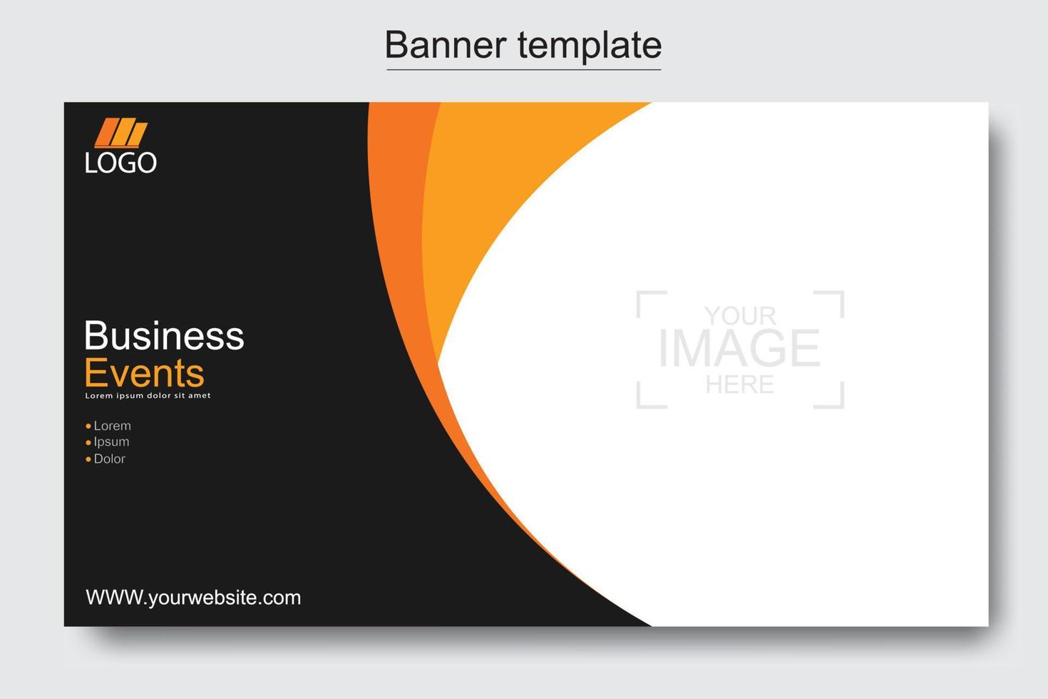 Vector abstract design web banner template. Web Design Elements - Header Design. Abstract geometric web banner template on grey background.