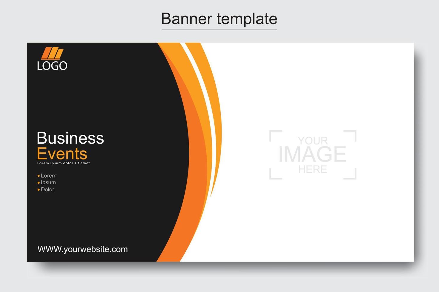 Vector abstract design web banner template. Web Design Elements - Header Design. Abstract geometric web banner template on grey background.