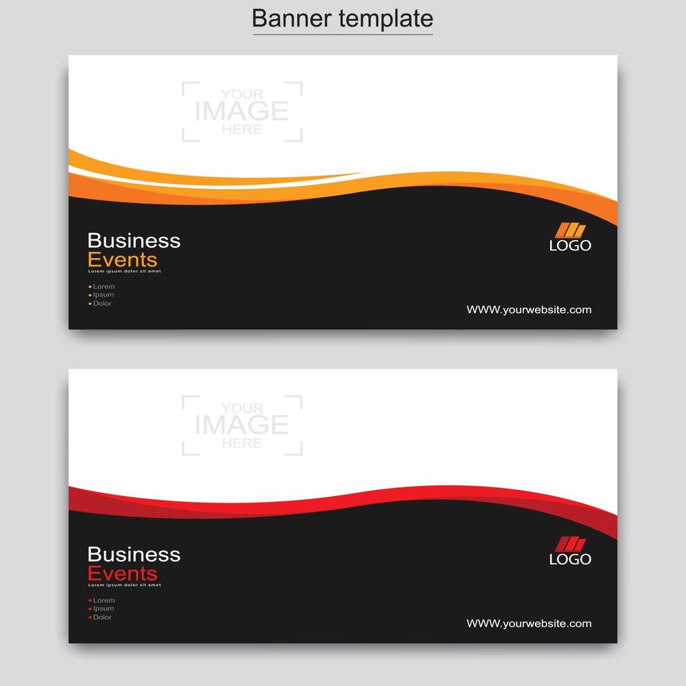 Vector abstract design web banner template. Web Design Elements - Header Design. Abstract geometric web banner template on grey background.