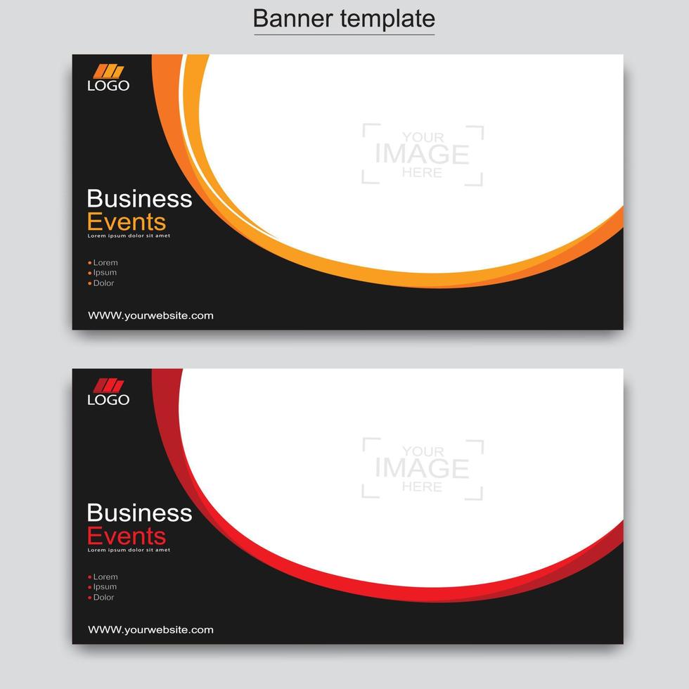 Vector abstract design web banner template. Web Design Elements - Header Design. Abstract geometric web banner template on grey background.