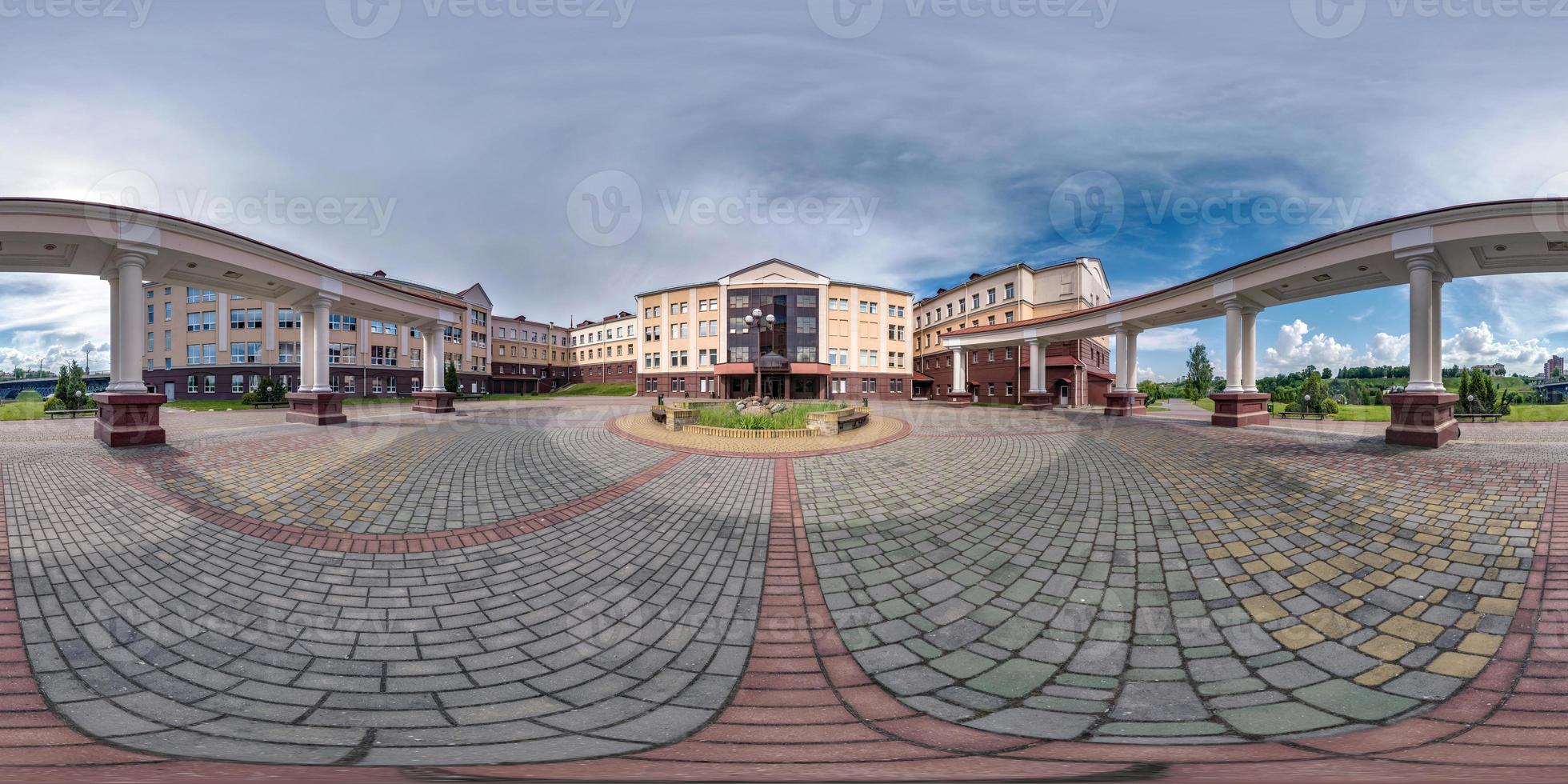 full seamless spherical hdri panorama 360 degrees angle view near historical building with columns in equirectangular projection, ready VR AR virtual reality content photo