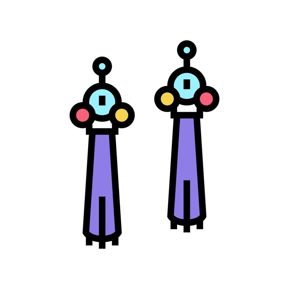 earrings tassels jewellery color icon vector illustration