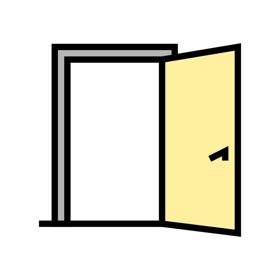 ilustración de vector de icono de color de puerta abierta interior