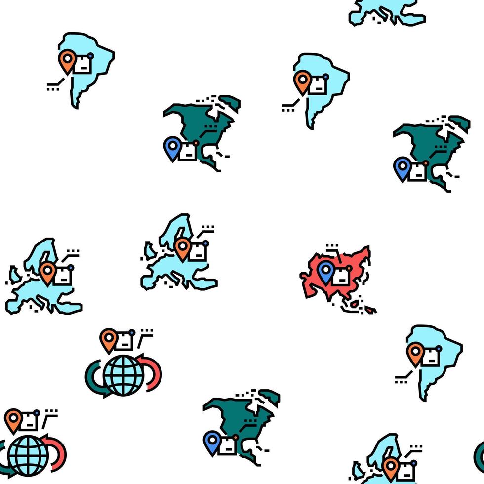 Shipment Tracking International Vector Seamless Pattern