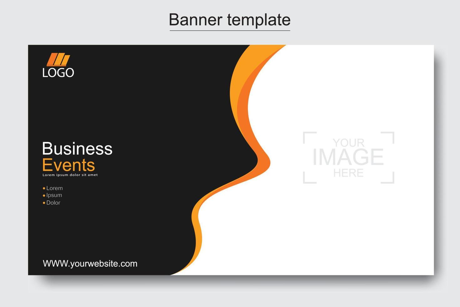 Vector abstract design web banner template. Web Design Elements - Header Design. Abstract geometric web banner template on grey background.