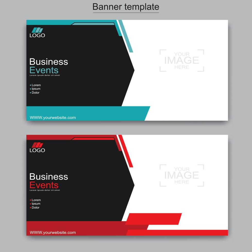 Vector abstract design web banner template. Abstract geometric web banner template on grey background.