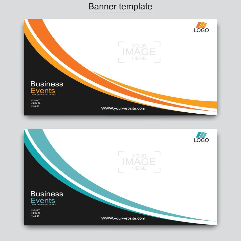 Vector abstract design web banner template. Web Design Elements - Header Design. Abstract geometric web banner template on grey background.