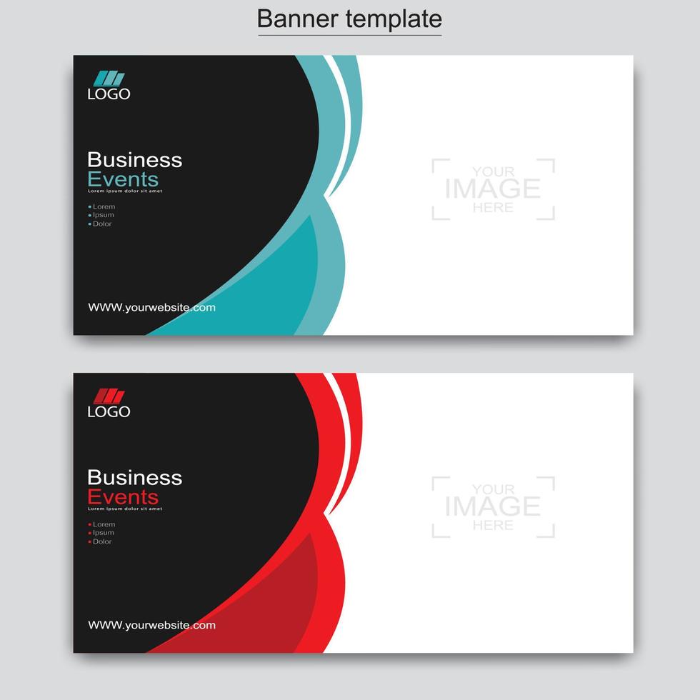 Vector abstract design web banner template. Web Design Elements - Header Design. Abstract geometric web banner template on grey background.