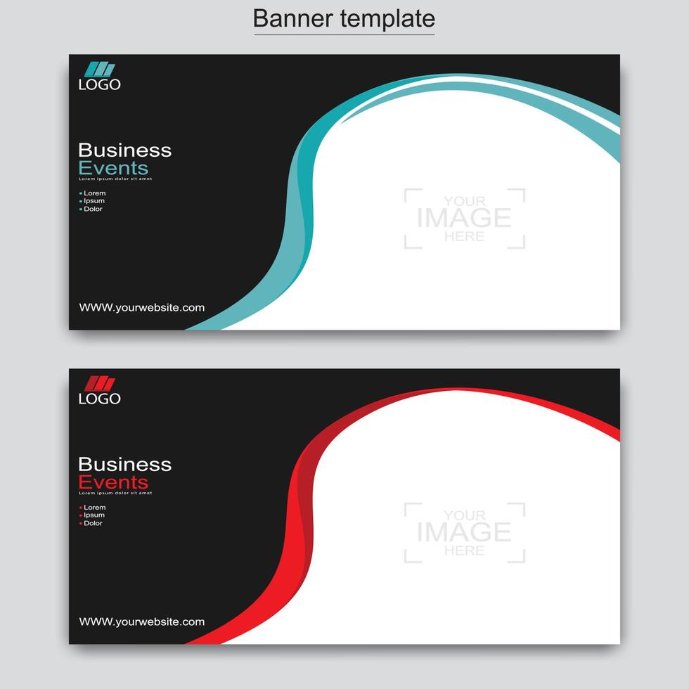 Vector abstract design web banner template. Web Design Elements - Header Design. Abstract geometric web banner template on grey background.