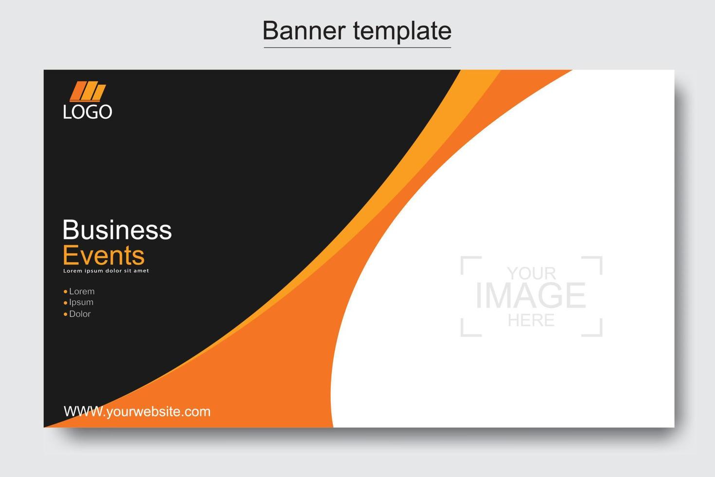 Vector abstract design web banner template. Web Design Elements - Header Design. Abstract geometric web banner template on grey background.