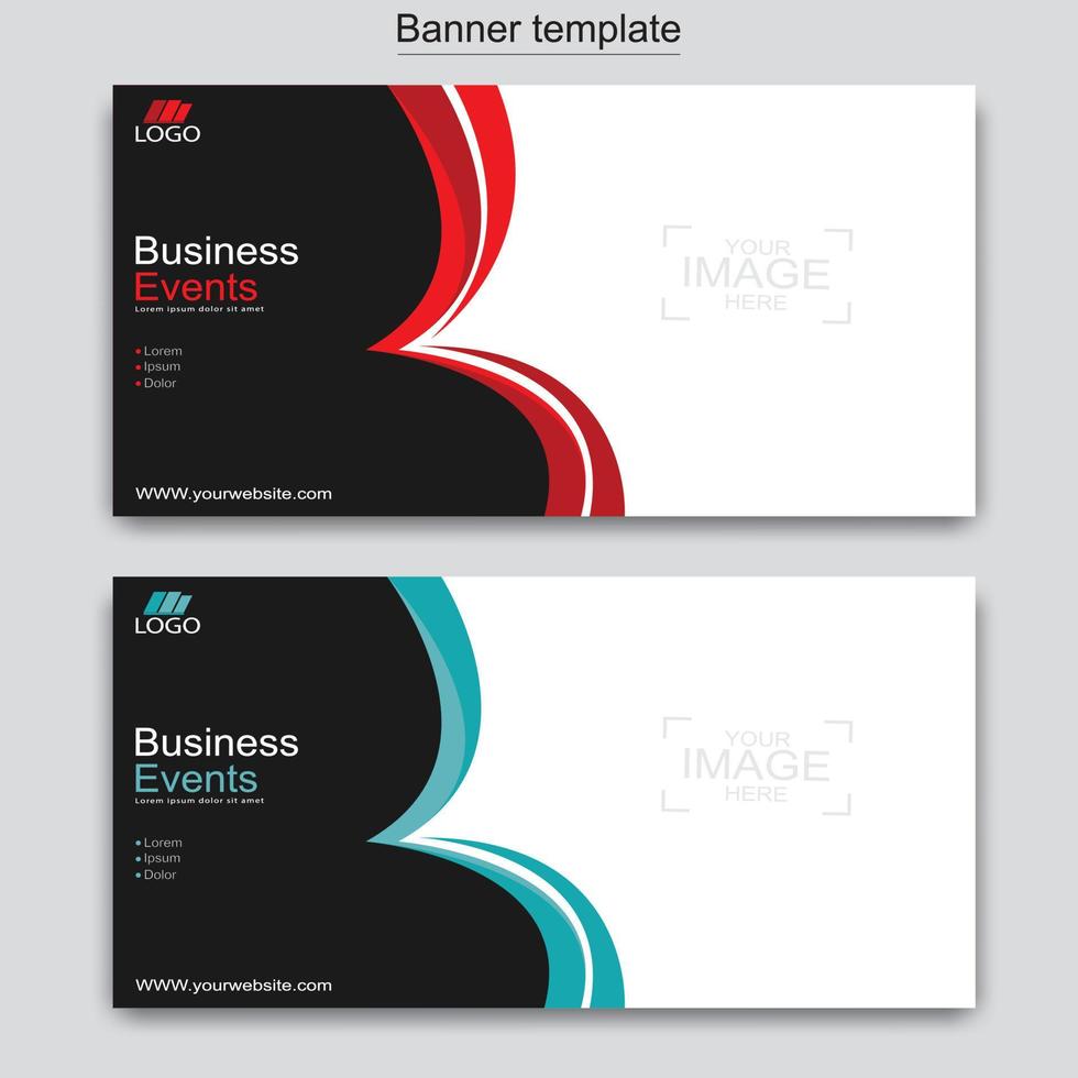 Vector abstract design web banner template. Web Design Elements - Header Design. Abstract geometric web banner template on grey background.